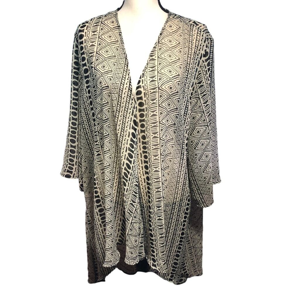 Tribal sheer cardigan/beach cover up large